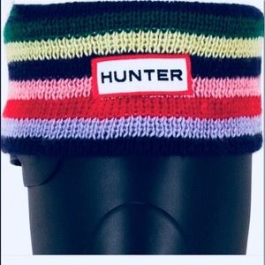 Hunter Navy Striped Boot Socks, EUC, size ML (8-10)